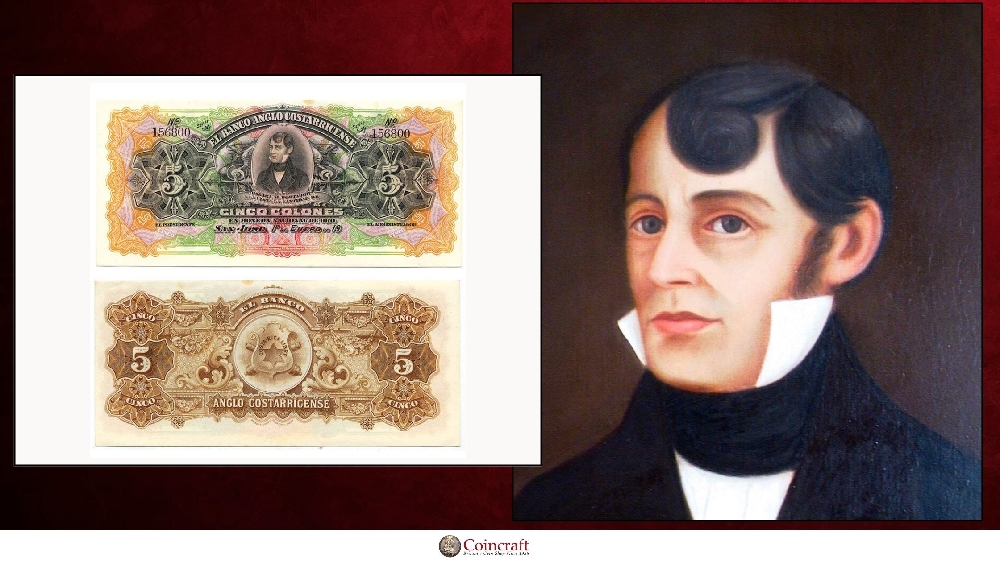 Costa Rica 5 colones Featuring Juan Mora Fernández - Coincraft